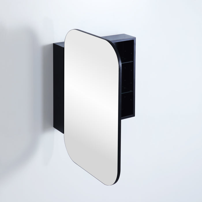 Allison PVC Shaving Cabinets - Matte Black 600x900