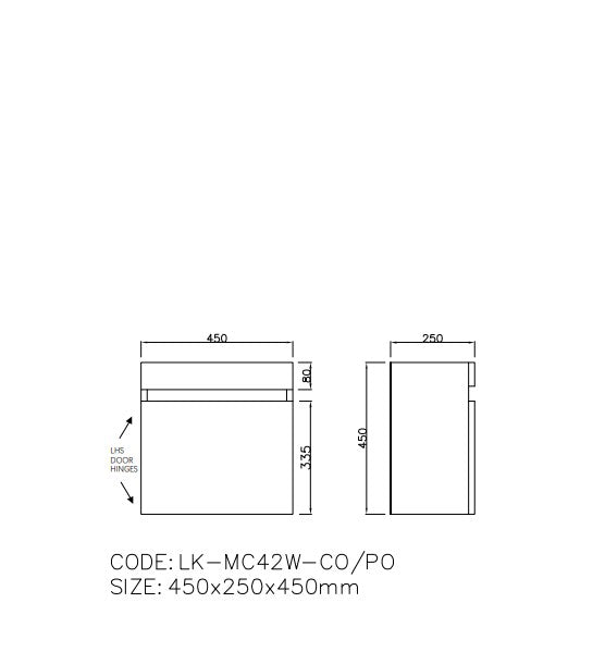 Camden Modern Wall Hung Cabinet - Prime Oak 420x250x500