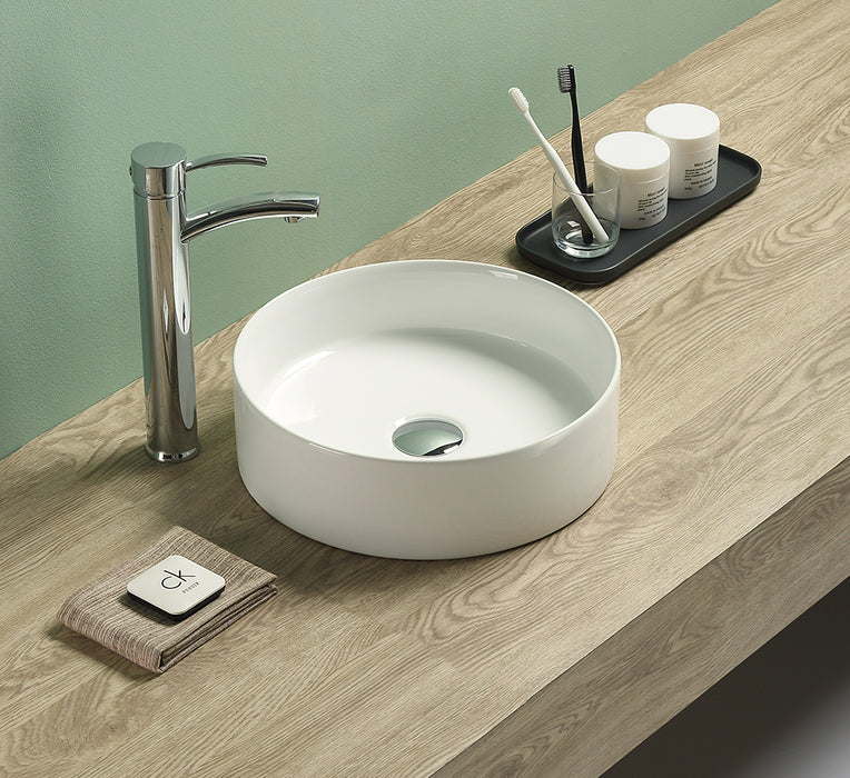 Olley Fine Ceramic Above Counter Basin - Gloss White 301x301