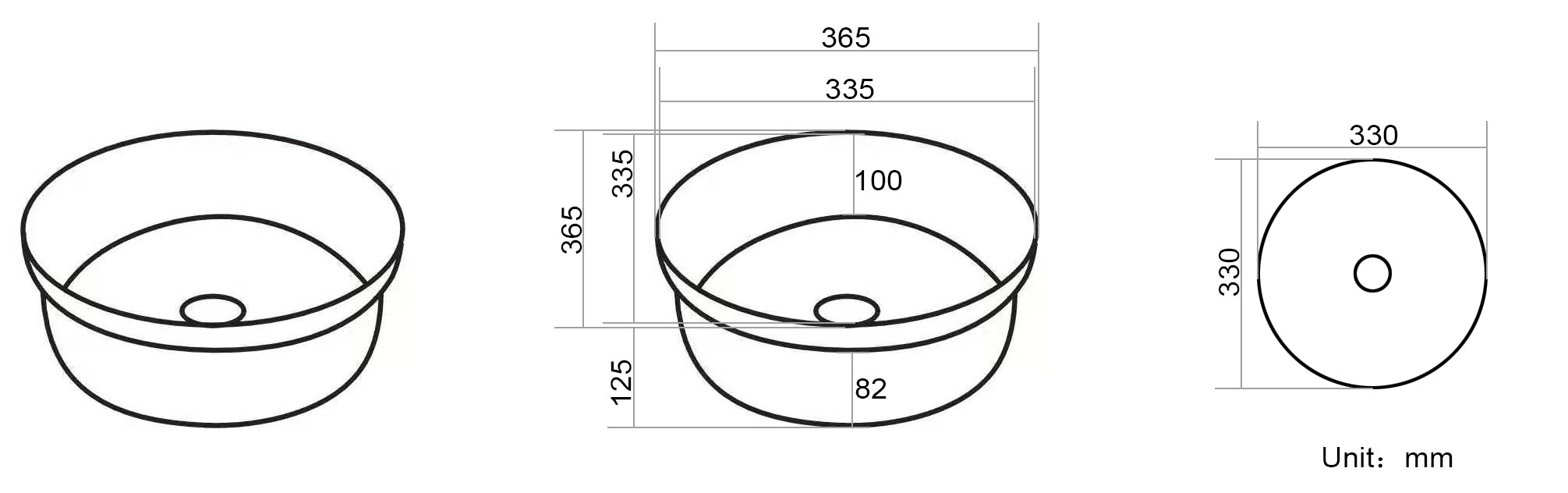 Olley Fine Ceramic Insert Art Basins - Gloss White