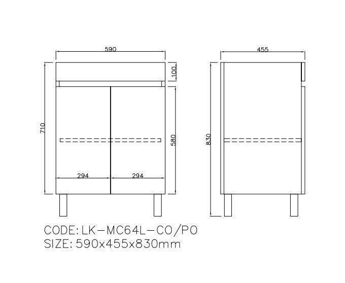 Camden Modern Free Standing Cabinet 590x455x710