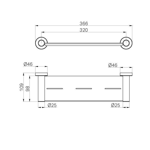 Classic Metal Shower Shelf Chrome