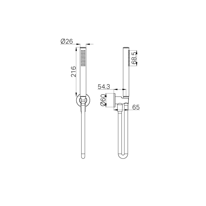 Slim Shower On Bracket Chrome