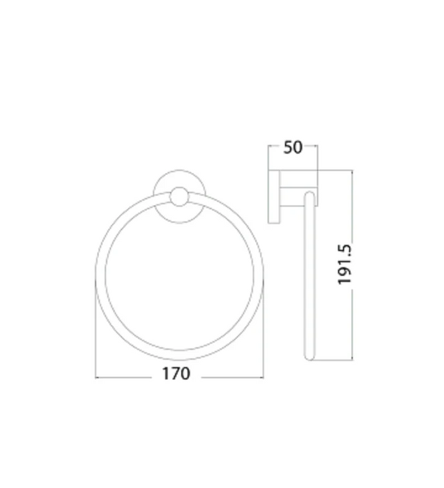 Round Black Towel Ring