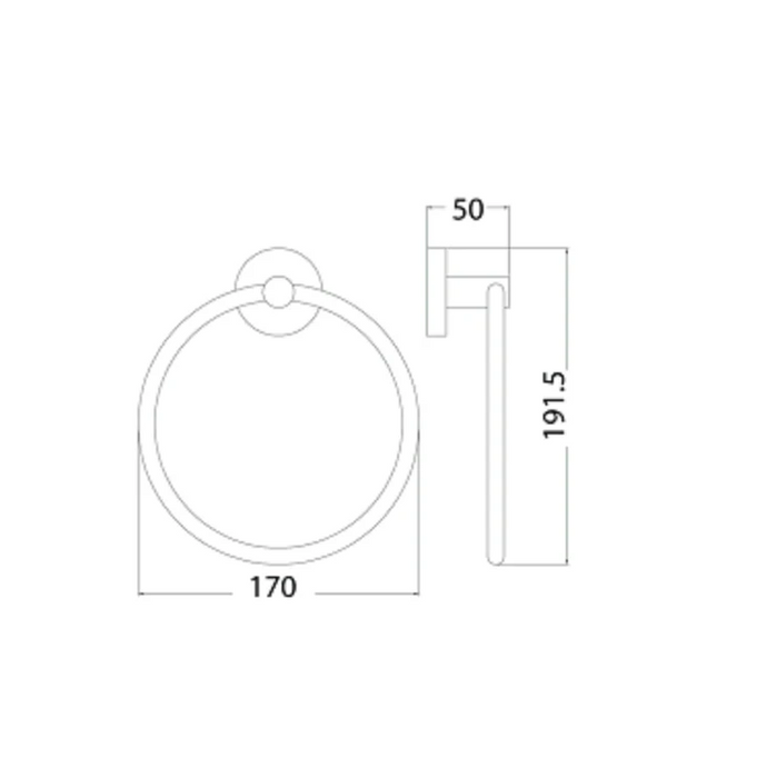 Hali Gun Metal Towel Ring