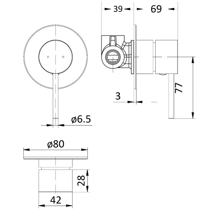Hali Gun Metal Wall Mixer