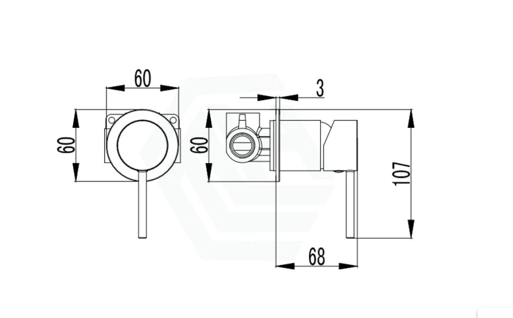 Hali Black Wall Mixer - 60mm