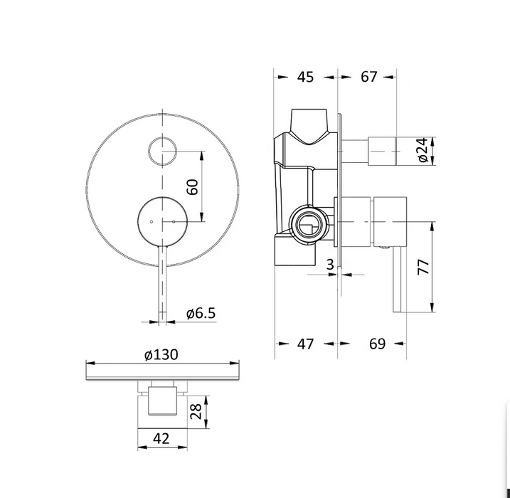 Hali Chrome Wall Diverter
