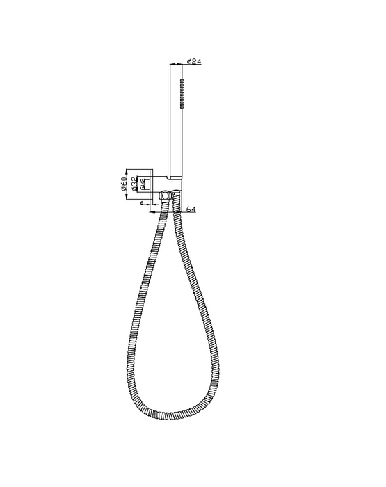 Hali Slim Chrome Hand Held Shower Rail
