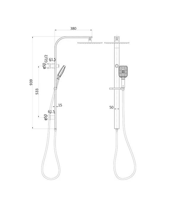 Sando Multifunction Shower Rail