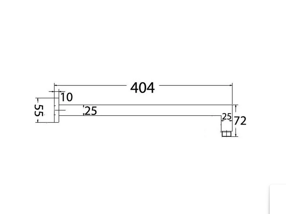 Ruki Square Brushed Nickel Shower Arm