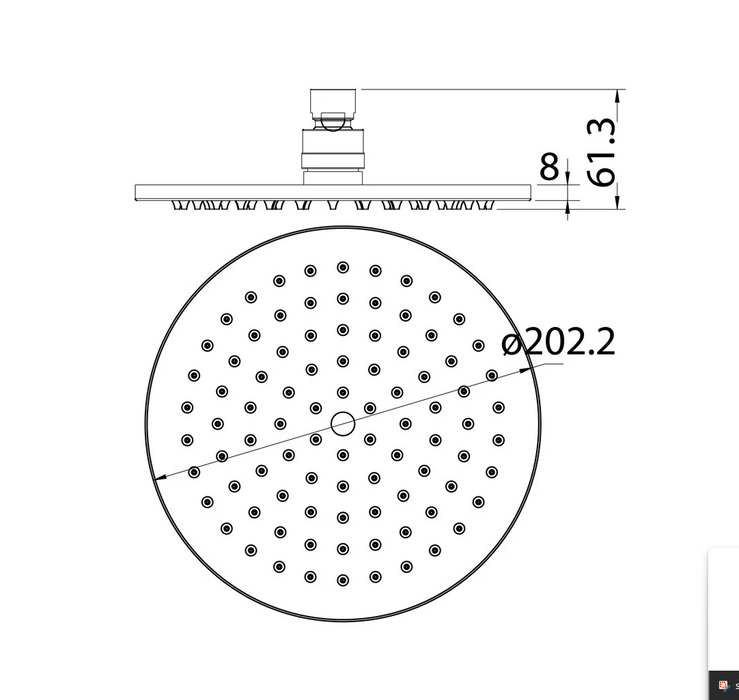 Hali Brushed Gold Round 200mm Shower Head