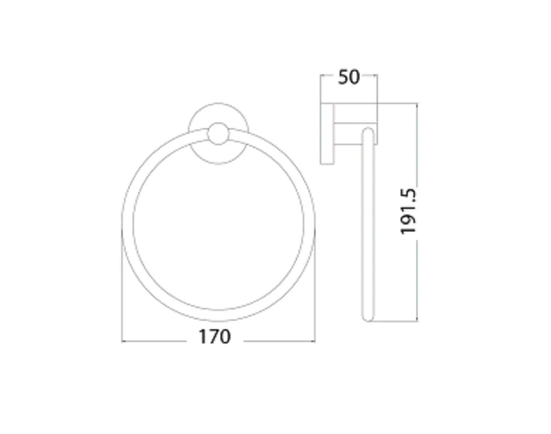 Round Chrome Towel Ring