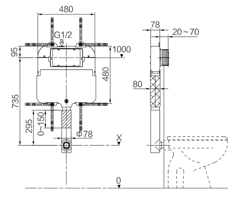 Mechanical Concealed Cistern