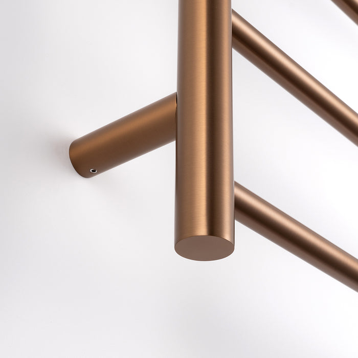 Heated Round Ladder 600 x 800mm Brushed Bronze
