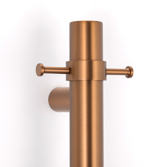 Heated Vertical towel rail 40 x 950mm Brushed Bronze