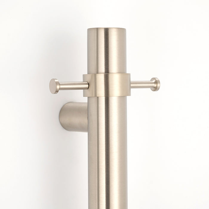 Heated Vertical towel rail 40 x 950mm Brushed Nickel
