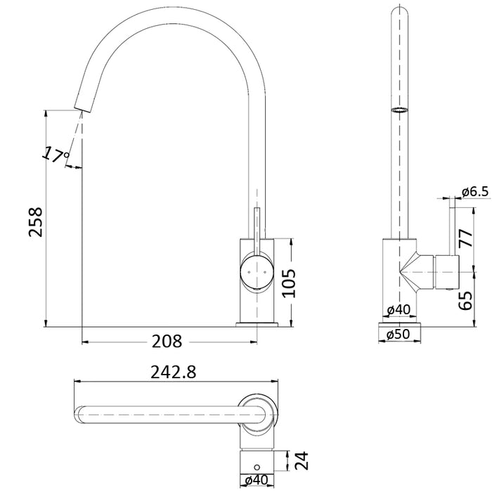 Hali Sink Mixer Matt Black