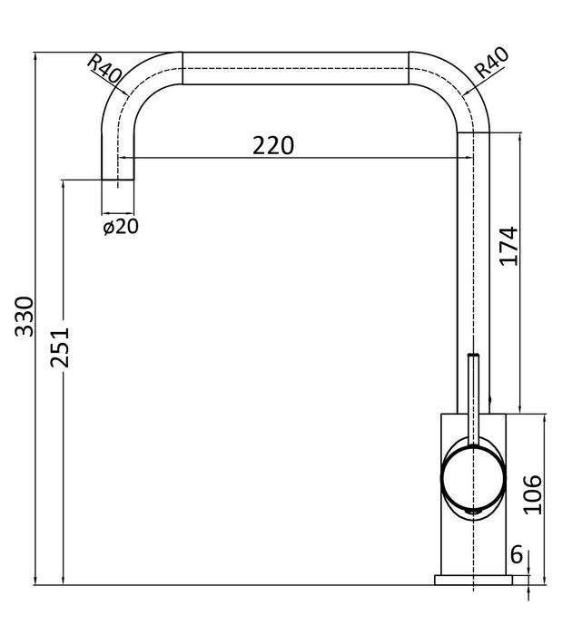 Ikon Square Neck Sink Mixer Brushed Nickel