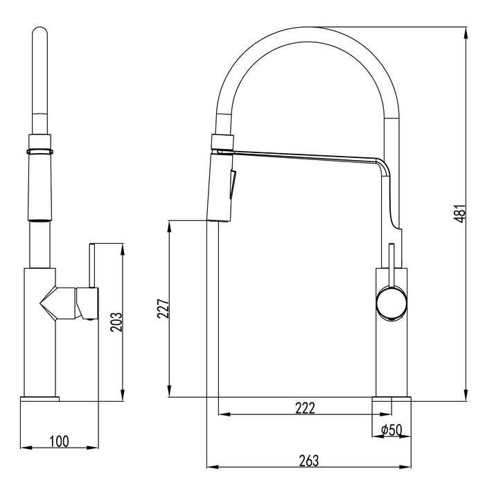Ikon Multifunction Sink Mixer Brushed Nickel