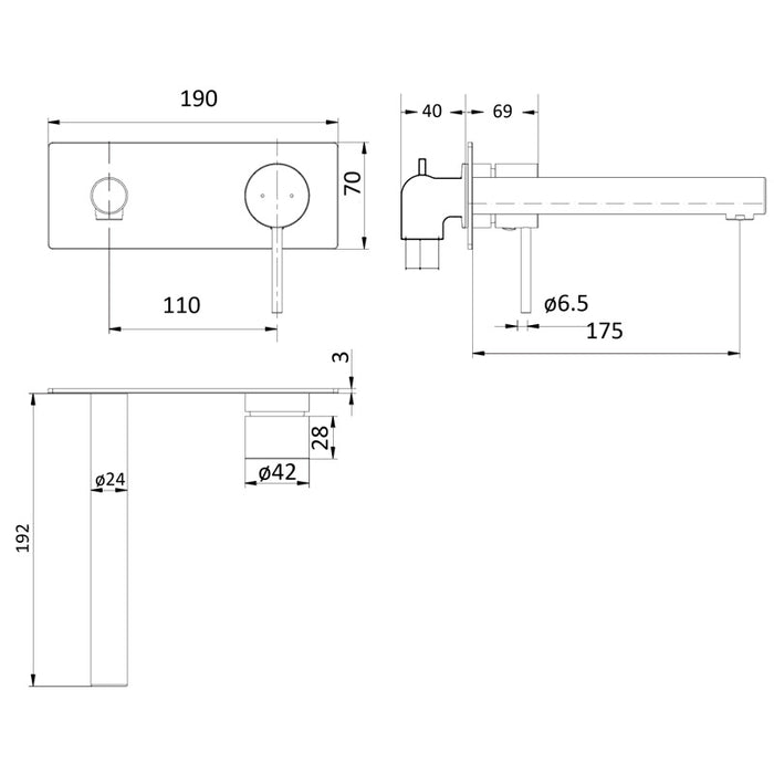Ikon Wall Basin Mixer Brushed Nickel