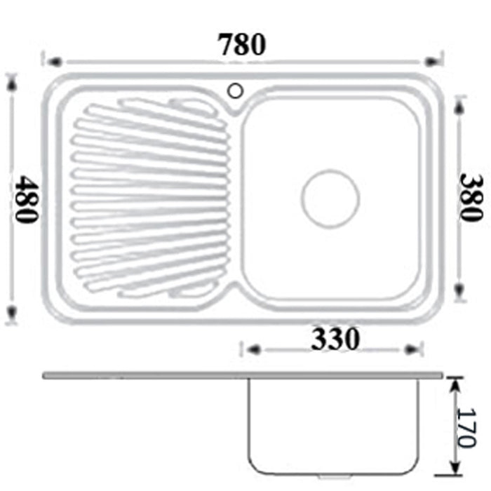 Cora Single Bowl Sink With Drainer