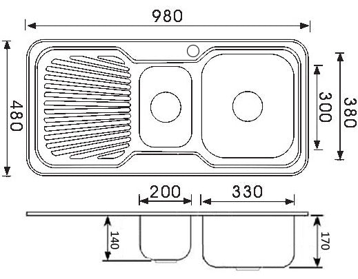 Cora 1 & 1/2 Bowl Single Sink With Drainer