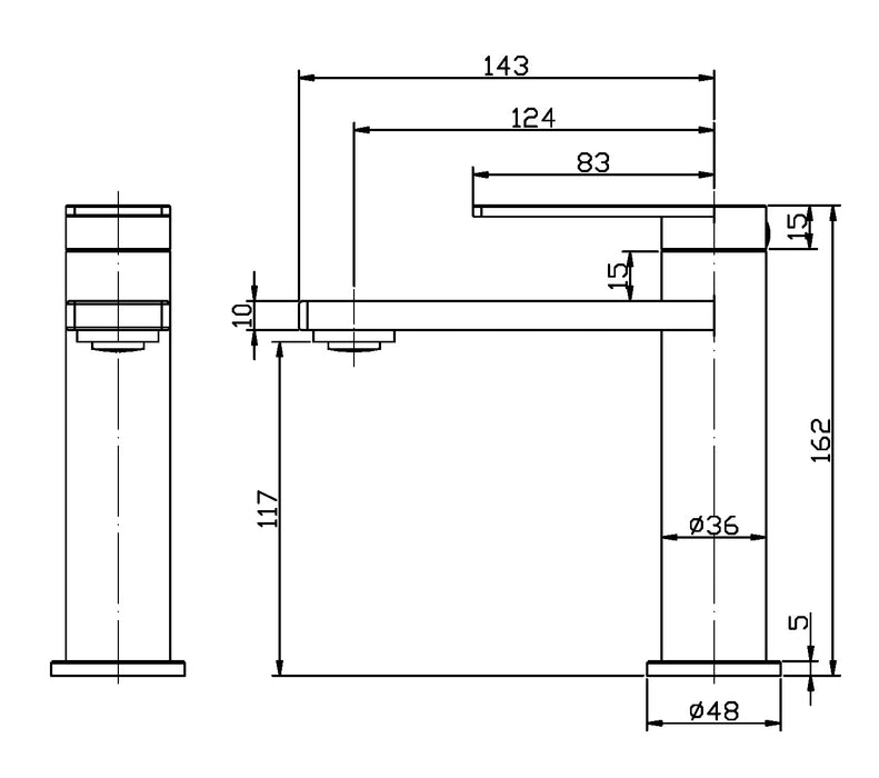 Ruki Basin Mixer Gunmetal