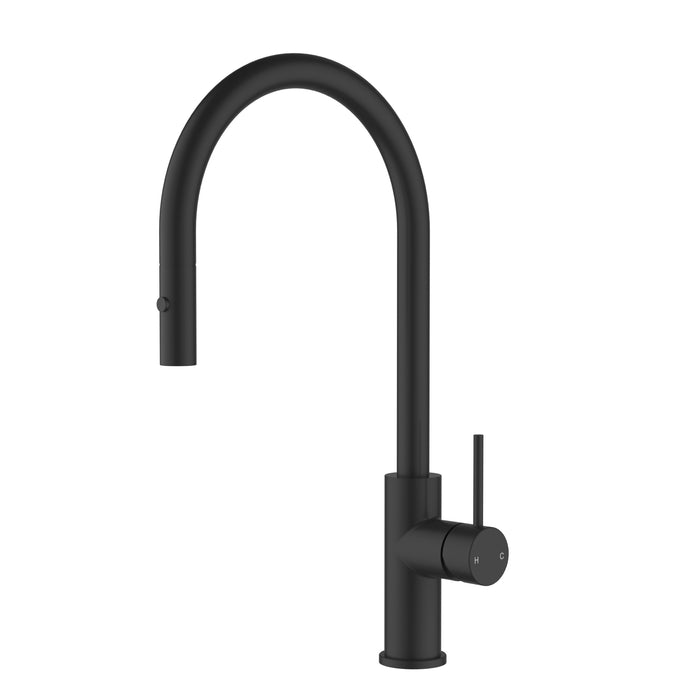 Otus Gooseneck Pullout Sink Mixer Matt Black