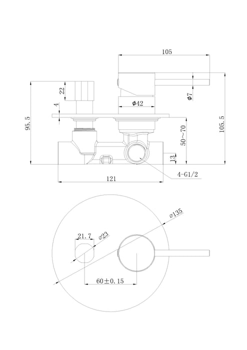Otus Wall Mixer Diverter